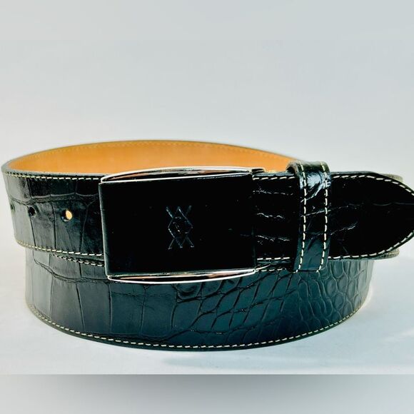 Martin Dingman Black Alligator Grain Belt with Saddle Leather Lining - Picture 12 of 14